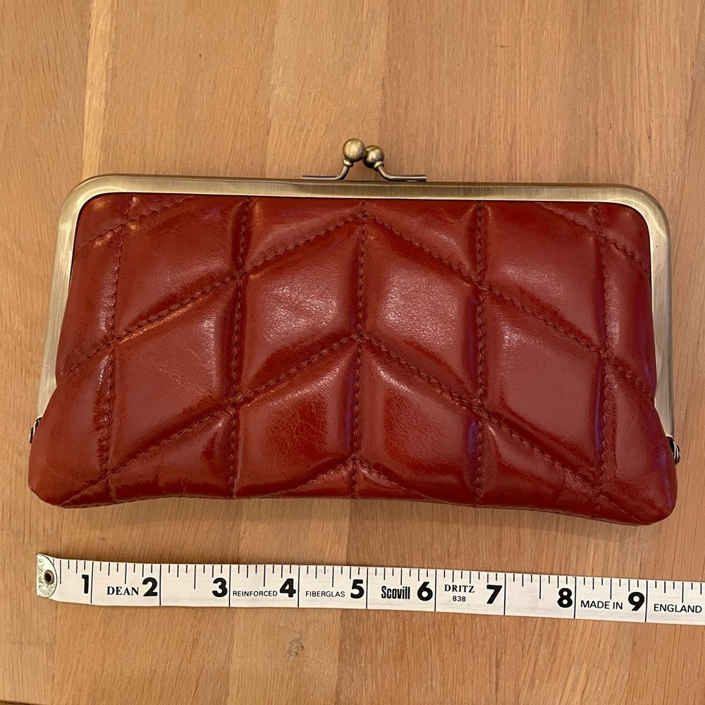 Patricia Nash Everly Quilted Leather Kisslock Wallet in Cinnamon
